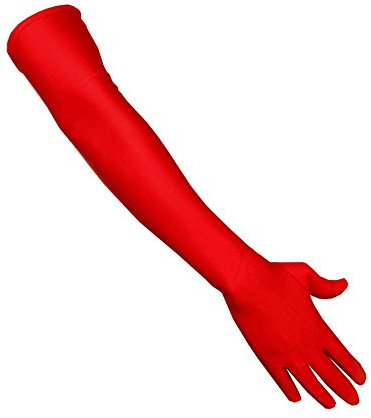 Sexy Red Long Gloves Elbow Length Satin Gloves