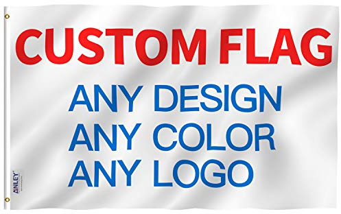 Anley Doppelseitige Benutzerdefinierte Flagge 5x8 Ft Für Draußen - Drucken Sie Ihr eigenes Logo/Design/Wörter Zwei Seitenfahnen Banner mit Messingösen 5 X 8 Ft
