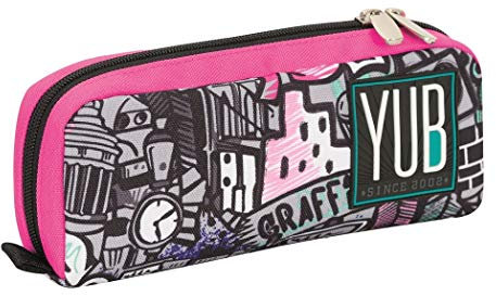 YUB Herren Invicta Round Backpack für Büro und Freizeit, Schwarz Invicta Round Backpack für Büro und Freizeit, Schwarz, Fuchsienrot, Einheitsgröße