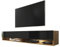 Selsey Wander - TV-Board/Fernsehschrank für Wohnzimmer hängend/stehend, optional mit LED, 180 cm breit (Holzoptik Wotan Eiche/Schwarz Hochglanz, mit LED)