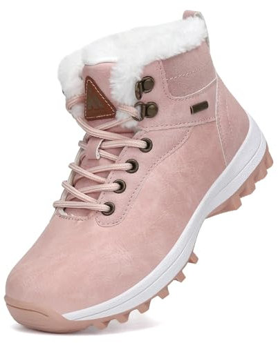 Mishansha Scarpe Bambino Invernali Stivaletti Bambina Invernali Impermeabili Scarpe da Neve Bambini Outdoor Antiscivolo Stivali Invernali Rosa,Gr.30