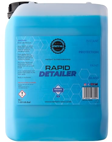 Infinity Wax Rapid Detailer Blue 5L – Quick Detailer Spray, High Gloss & Water Beading No Buffing, Siloxane-Based Multi-Surface Safe Trade-Size Car Detailer