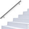 SWANEW Pasamanos de acero inoxidable cepillado, 110 cm, soporte de pared, barandilla para escaleras con tacos de metal
