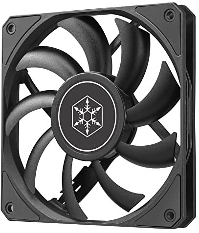 SilverStone Technology Air Slimmer 120, Schmaler 120-mm-Lüfter mit verbesserter Leistung und Vollbereich-PWM-Steuerung, SST-AS120B