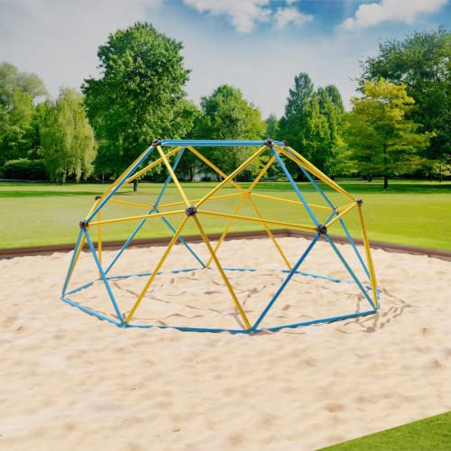 VESKA Klettergerüst DomeClimber Kinder Metall Kletterkuppel Geodome (8FT - 244cm, blau/gelb)