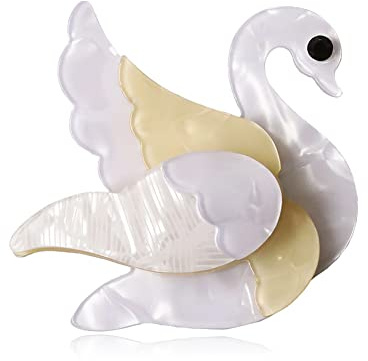 Handgefertigte Acryl-Brosche mit Vögeln, Sicherheitsnadeln für Damen, Acetatfaser, Schwan, Tier-Brosche, Tasche, Schmuck, Geschenk für Freunde, Metall