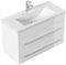Posseik PORTUS800000101DE Badezimmermöbel, Portus 800, Slimline, Weiß glänzend, 80 x 52 x 36 cm