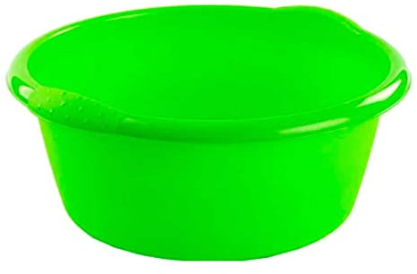 AC - Barreño Redondo - Capacidad de 6 litros - Fabricado en Polipropileno - Apto Uso Alimentario - para Lavabo, Fregadero y Bañera - Color Verde