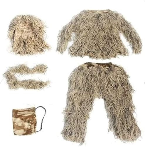 Wald Ghillie Suit, Tarnkleidung Jagd, 3D Jungle Sniper Set, Wüste Camouflage Anzug Jagd Kleidung für Militär, Paintball, Airsoft, Wildlife-Fotografie