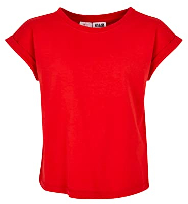 Urban Classics Girl's Girls Organic Extrended Shoulder Tee T-Shirt, hugered, 134/140