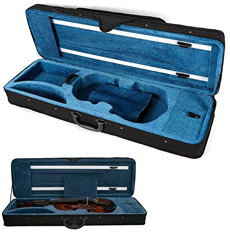 Geigenkasten 4/4 rucksack|mit Rucksackriemen Geigenkoffer Kasten Violinkoffer Violin case +2 Stück Verstellbarer Gurt Violine Case Geige Koffer mit Rucksackriemen