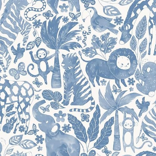 NuWallpaper Sweet Safari Blue Peel & Stick Wallpaper, NUS4850