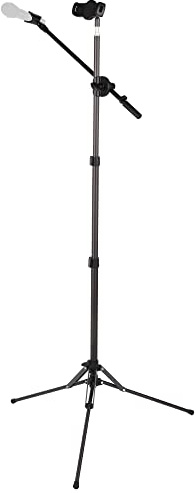 ayex Mikrofonstativ höhenverstellbar 52-152cm mit Mikrofonarm Tablet-Halterung 4,7-12,9 Zoll 1/4 Zoll Spigot wetterfest Aluminium-Stativ für Mikrofone Tablets Smartphones Präsentation