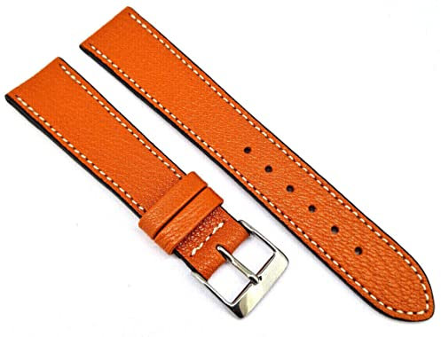 Uhrenarmband 19mm Montana feines Leder Uhrband orange Made in Germany