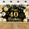 40. Geburtstag Banner 40 Geburtstag Deko Banner Hintergrund, 40. Geburtstag Männer 40 Party Deko Männer Frauen, Geburtstagsbanner 40 Schwarz Gold 180 x 110 cm