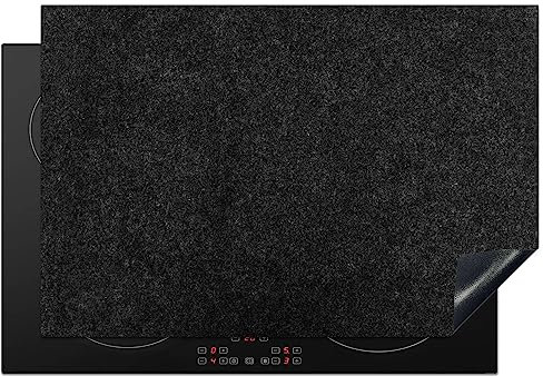 KitchenYeah© Copri Piano Cottura 78x52 cm Coprifornelli Tappetino per Induzione Fornello Tutto per la Cucina Granito - Nero - Struttura in granito - Scuro