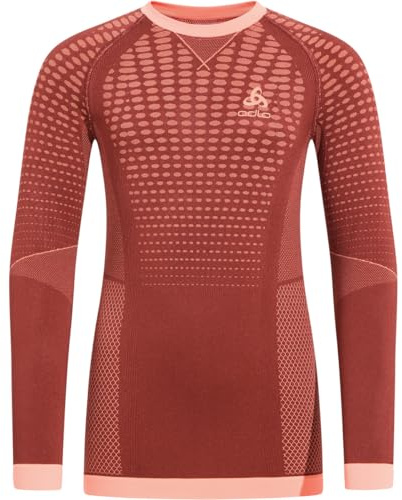Odlo Kinder Funktionsunterwäsche Langarm Shirt PERFORMANCE WARM, spiced apple - live wire, 140