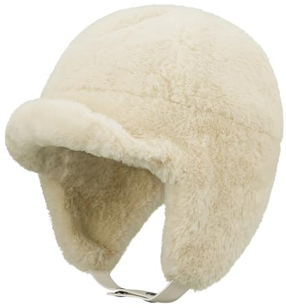 Clakllie Uschanka Trapper Mütze Russenmütze für Herren Winter Fliegermützen Bombermützen Aviatormütze mit Ohrenklappe,Beige