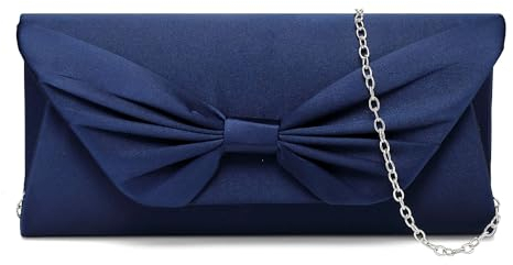 EVEOUT Elegante Satin Fliege Abend Handtasche mit Kette für Damen Braut Clutch Handtasche Hochzeitstasche Geldbörsen