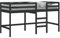vidaXL Kinderhochbett, Hochbett mit Leiter Rausfallschutz, Spielbett Bett für Kinder ab 6 Jahren, Kinderbett Etagenbett Stockbett, Schwarz 90x200cm Massivholz Kiefer