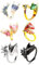 XHBTS 6 Stück Glänzende Emaille Drachen Ring Einstellbare Finger Ringe Handmade Punk Schmuck Gothic Schmuck Geschenk