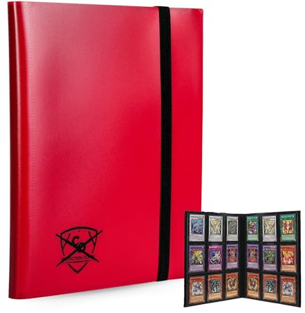 Sammelalbum für 360 Karten mit 40 Seiten, Pro Card Binder Ordner, Kartenhalter Album für Pokemon Sammelkarten Seitlich | Sammelmappe Heft für Kinder Junge und Mädchen (Rot)