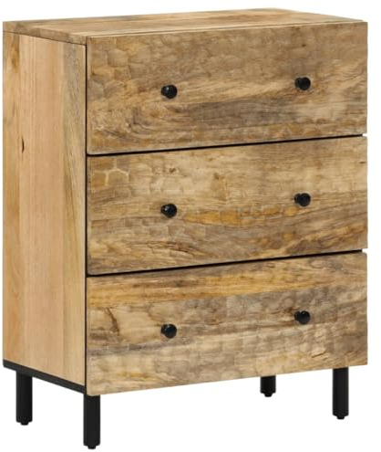 vidaXL Beistellschrank, Sideboard mit viel Stauraum, Schrank Kommode mit Eisenbeinen, Anrichte Aufbewahrungsschrank, Massivholz Mango