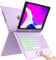 KARFUN Keyboard Case For iPad 9 Generation 10.2'' 2021,360 Degree Flip Slim Hard Case with Wireless Bluetooth Keyboard and Auto Sleep function with 7 backlight modes for iPad 9/8/7 Gen (Purple)