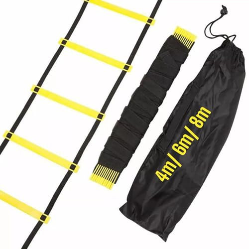 Range Sports Agility Ladder Sports Football Training Ladder Speed Agility ladder Kids Adults 4M, 6M, 8M (4m (8 Rungs))