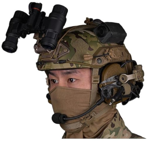 Fotrsta Tactical Airsoft Fast Helmet Set, With Tactical Headset And Telescope Model,Visor, NVG Mount Helmet Camera Model Outdoor Paintball Shooting Gear