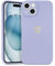 Wirvyuer Compatible with iPhone 15 Plus Case Cute Heart Pattern Protective Shockproof Soft Slim Silicone Phone Case for Women Girls,Lilac Purple