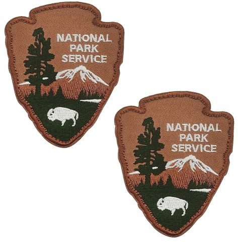 National Park Service Aufnäher, bestickt, Abenteuer, Outdoor, Entdecker, Souvenir, Reisen, Urlaub, Vintage, Natur, Applikation mit Klettverschluss