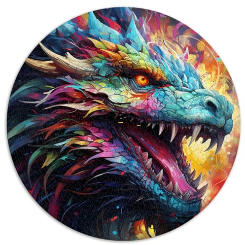 Puzzle Lernspiele Psychedelic Dragon für Erwachsene 1000 Teile Puzzle 67,5x67,5cm Denksportspiel Stressabbau Staycation Zeit totschlagen