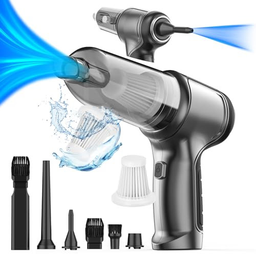 Aspirabriciole Senza Fili Aspirapolvere Portatile per Auto Potente 4 in 1 19000 Pa Soffiatore Aspiratore a Batteria Mini Aspirapolvere senza Filo a mano per Tavolo Divano Casa Animali Domestici