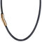 WJLYDM Black Leather Necklaces for Men Women Choker Braided Genuine Leather Necklace Cord Stainless Steel Magnetic Clasp(28inch(70cm),Gold)