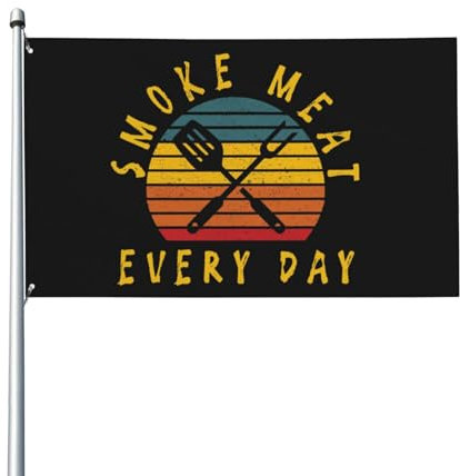Flagge Lustiger Bbq Smoker Papa Grillen Rauch, Fahnen Gedruckt Garten Banner Lebendige Farbe Flaggen Für Drinnen Home Restaurants 90X150Cm