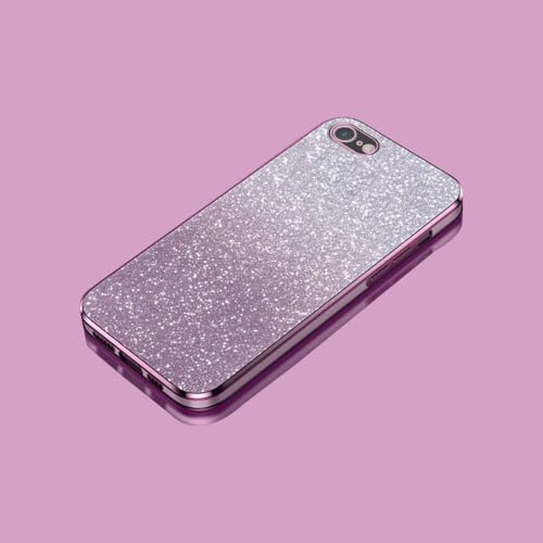 Compatibile con iPhone 7/8/SE 2020/SE 2022 | Custodia Morbida in TPU Trasparente Elettroplaccata con Carta Glitterata