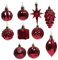 perfk 10 Stück Christbaumkugeln, Weihnachtskugeln zum Aufhängen, dekorative Weihnachtskugeln für Feiertage und festliches Zuhause, Dunkelrot