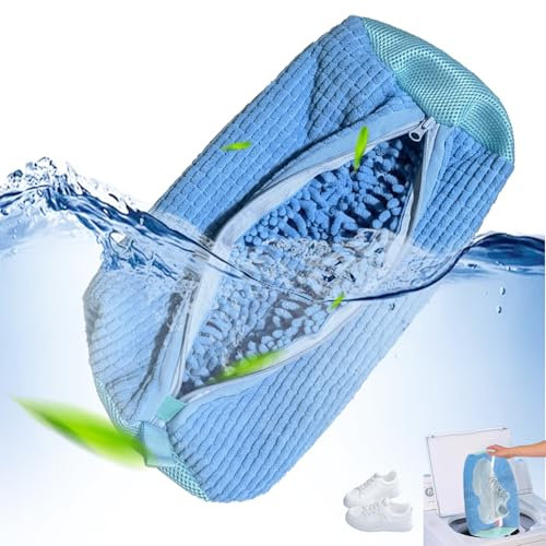 Bolsa Lavadora para Zapatos, Bolsa Lavadora zapatillas, Bolsa Lavar Zapatillas Lavadora, Lavable a Máquina, para Mayoría de Los Zapatos (Azul)