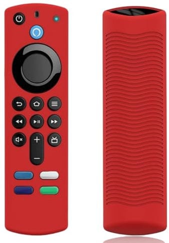 Silicone Remote Case Replacement for 3rd Gen. / 4K / HD Streaming Remote Controller, Anti-Slip Washable Protective Remote Cover with Lanyard - Red