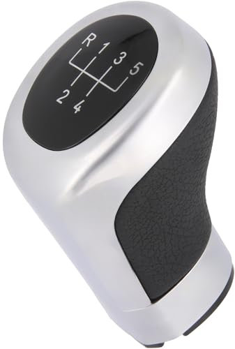 Recambo Schaltknauf 5 Gang passend für BMW 3er, E46, 1998-2006, Plug & Play, Auto Schalthebel, schwarz - silber