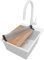 PRIMAGRAN Evier Cuisine en Granit Tout Blanc 38x50cm, Lavabo 1 bac + Kit de Vidage + Robinet 40x20cm + Accessoires, Évier à Encastrer au meuble 40cm - Riga