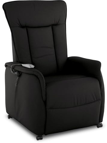 Raburg Fernsehsessel mit Aufstehhilfe, Relaxsessel mit Liegefunktion, elektrisch mit Fernbedienung, 2 Motoren, Taschenfederkern/Komfort-Polsterung, bis 120 kg, Leder/Kunstleder, Marie, Schwarz