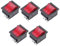 TIDTALEO 5Pièces Boutons de Commutateur Tactile Rouges LED Lot de Interrupteurs à Bouton Poussoir Micro Broches pour Applications Électroniques Télécommandes