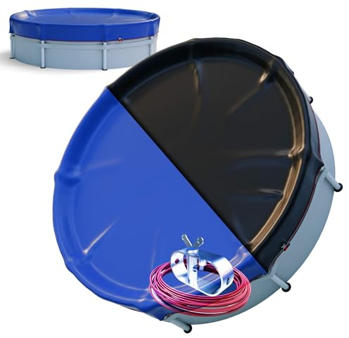 Arebos® Bâche Ronde Ø420 cm pour Piscine | Bâche 2-en-1 Été & Hiver en PE 200g/m² | Couverture Solaire pour Piscine | Convient aux piscines Ø 320-366 cm