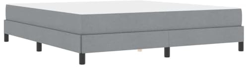 vidaXL Boxspringbett mit Matratze Hellgrau 180 x 200 cm Stoff