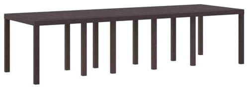 Makastle Ausziehbarer Gartentisch, Rechteckiger Terrassentisch mit Metallrahmen für Balkon, Terrasse, Hinterhof, Wasserdicht, 300x100x73 cm Braun Poly-Rattan