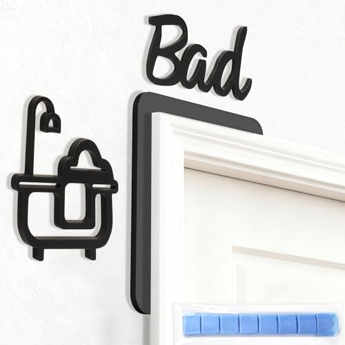 KQDRAVINE Bad Deko und Eine Packung Modelliermasse Beschriftung Bad Selbstklebend & Langlebig Wanddeko Bathroom Decor für Zuhause und Arbeitsräume Deko für Badezimmer, Gästezimmer, Büro Uvm