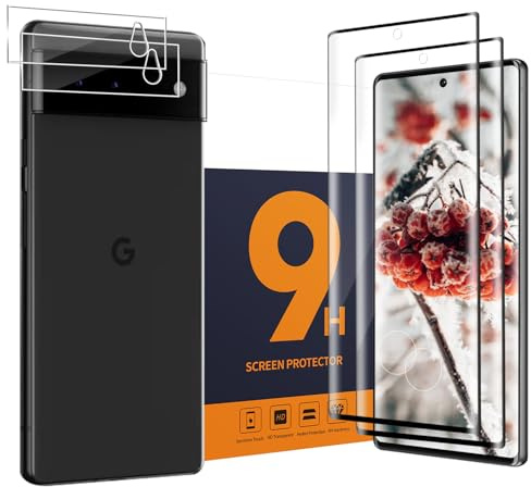 Carantee Schutzfolie für für Google Pixel 6 Pro 5G Schutzglas, 2+2 Stück 9H Härte Displayfolie+Kameraschutz, Kratzfest, 3D Hoch Definition, HD Anti-Bläschen Pixel 6 Pro Displayschutzfolie