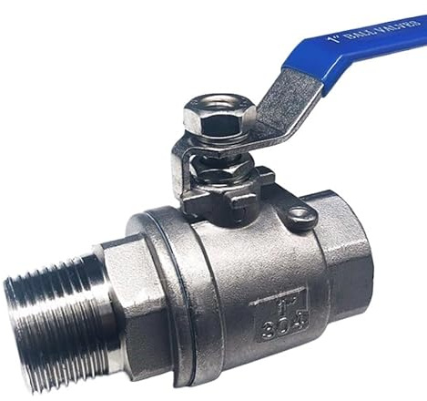 1 stück 304 Edelstahl Zweiteiliges Kugelventil 1/4 3/8 1/2 3/4 BSP Innen- Und Außengewinde Wasser Gas Öl Schalter Fitting Adapter(1l2)